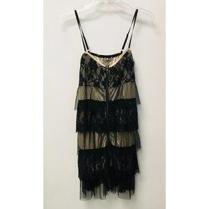 NWT O/S LF Navy Brand Tiered Lace Overlay Dress